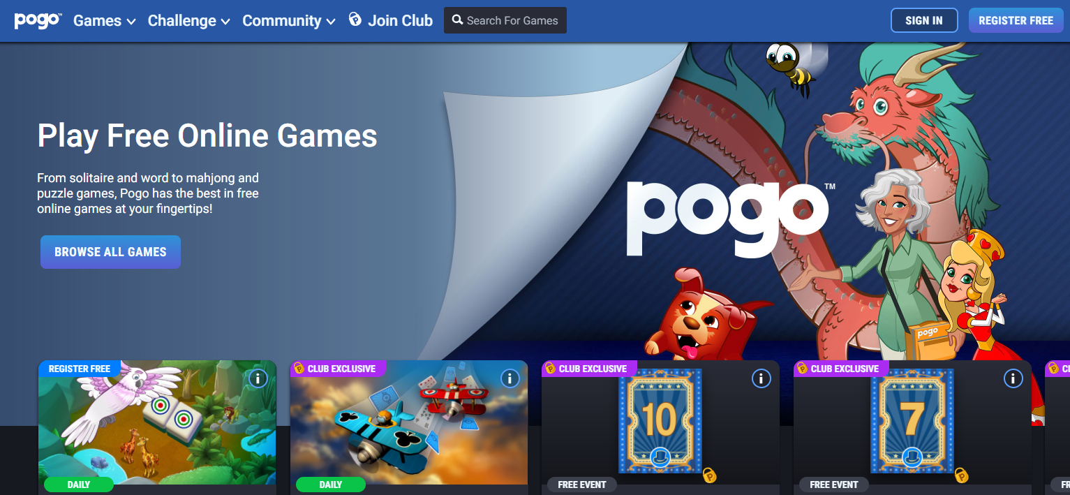 Pogo Webgame sở hữu kho game trực tuyến đồ sộ và phong phú